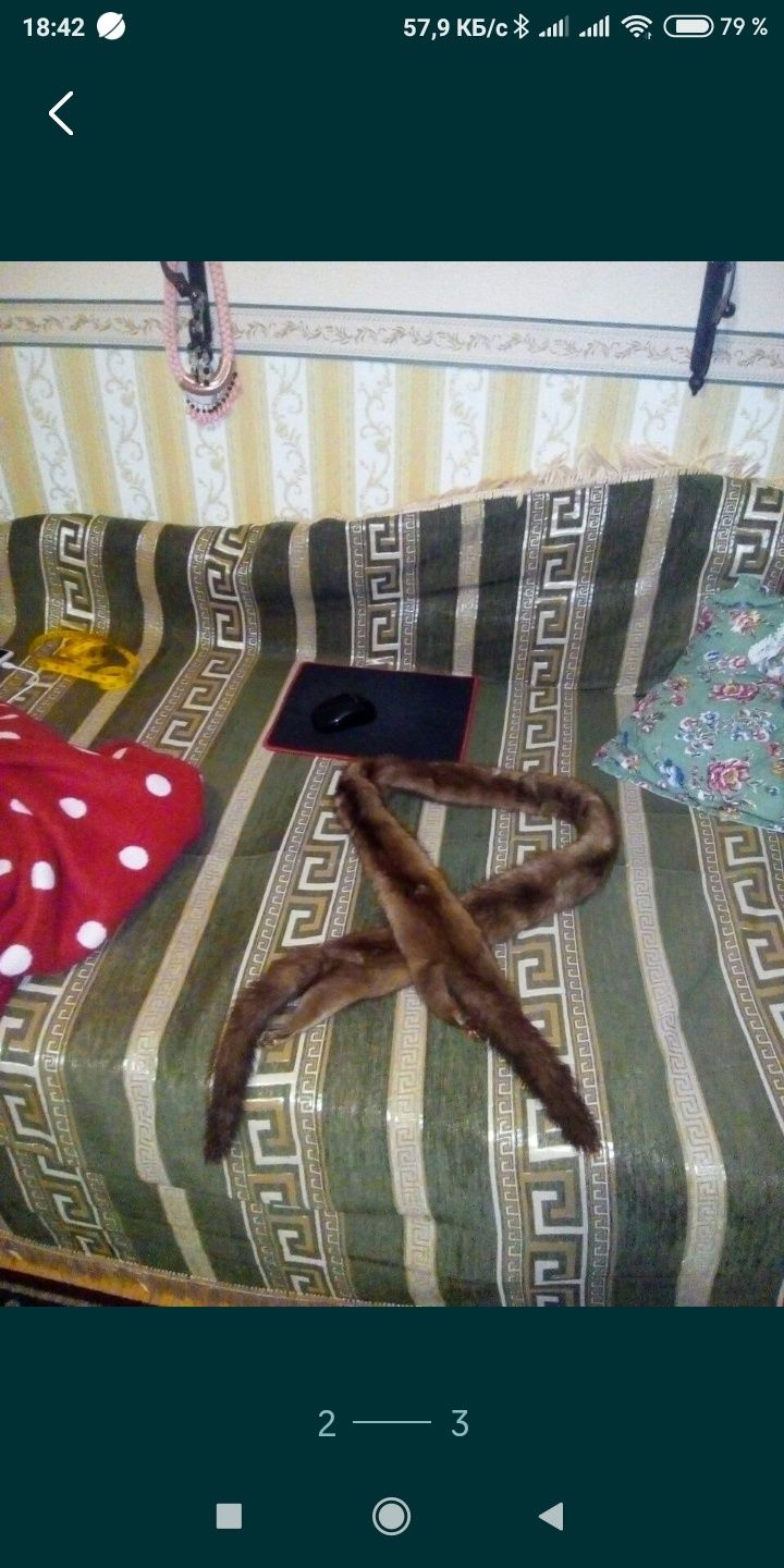Горжетка из норки коричневая, норковый воротник.