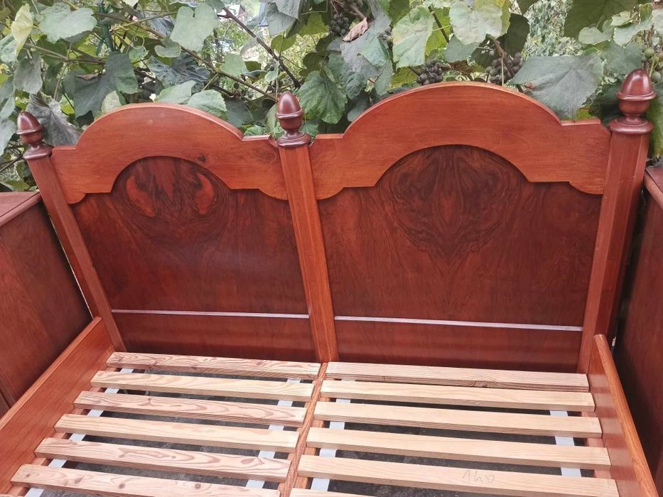 Stare łóżko Łoże drewniane vintage antyk 140cm