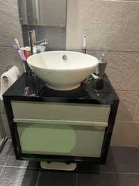 Lavatorio Movel WC lacado c/pio e espelho