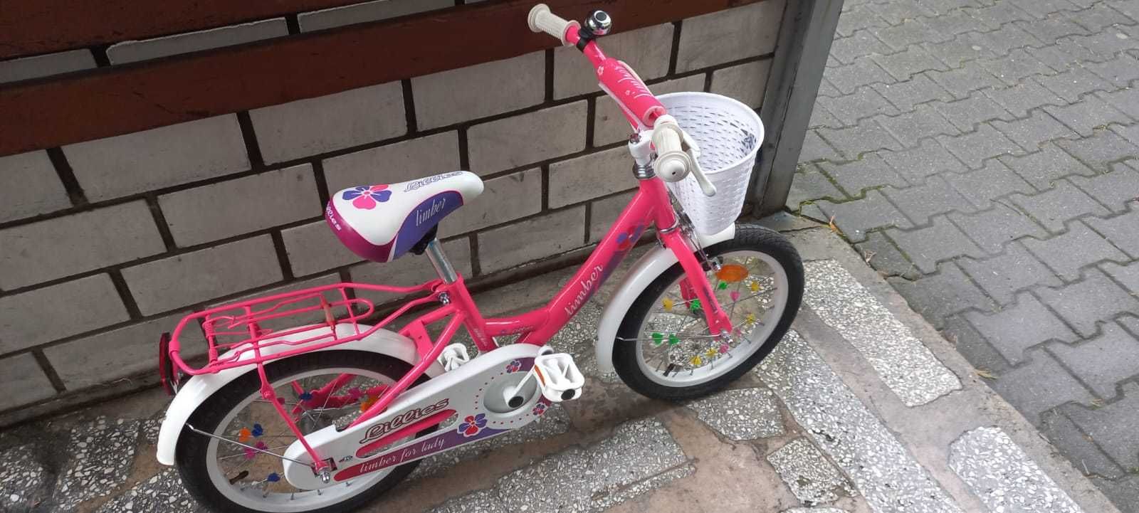 Rower dziecięcy Limber DZIECIĘCY koło 16 " biało- różowy
