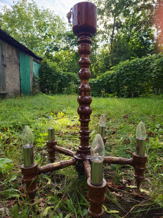 Lampa sufitowa drewniana