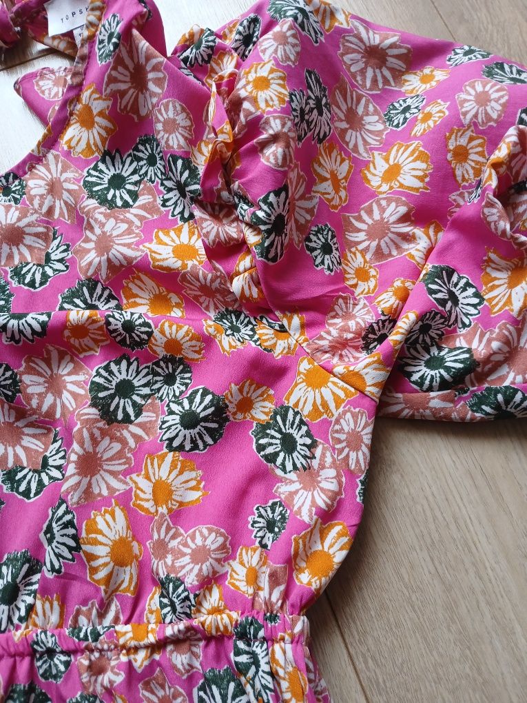 Kwiecista sukienka midi z otwartymi plecami L XL