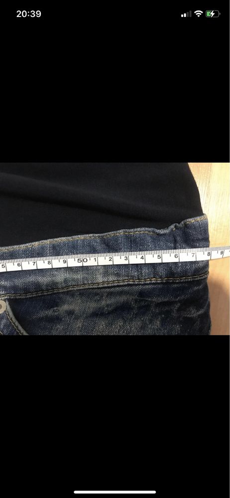 Mama H&M XL ciążowa jeansowa z przetarciami spódnica niebieska
