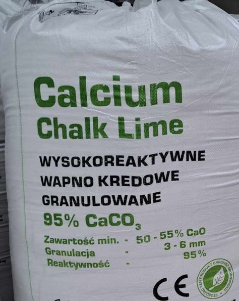 Wapno nawozowe granulowane kredowe białe! Najwyższa jakość!