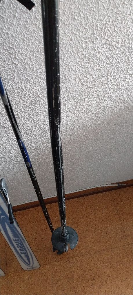 Ski completos usados com dois batons