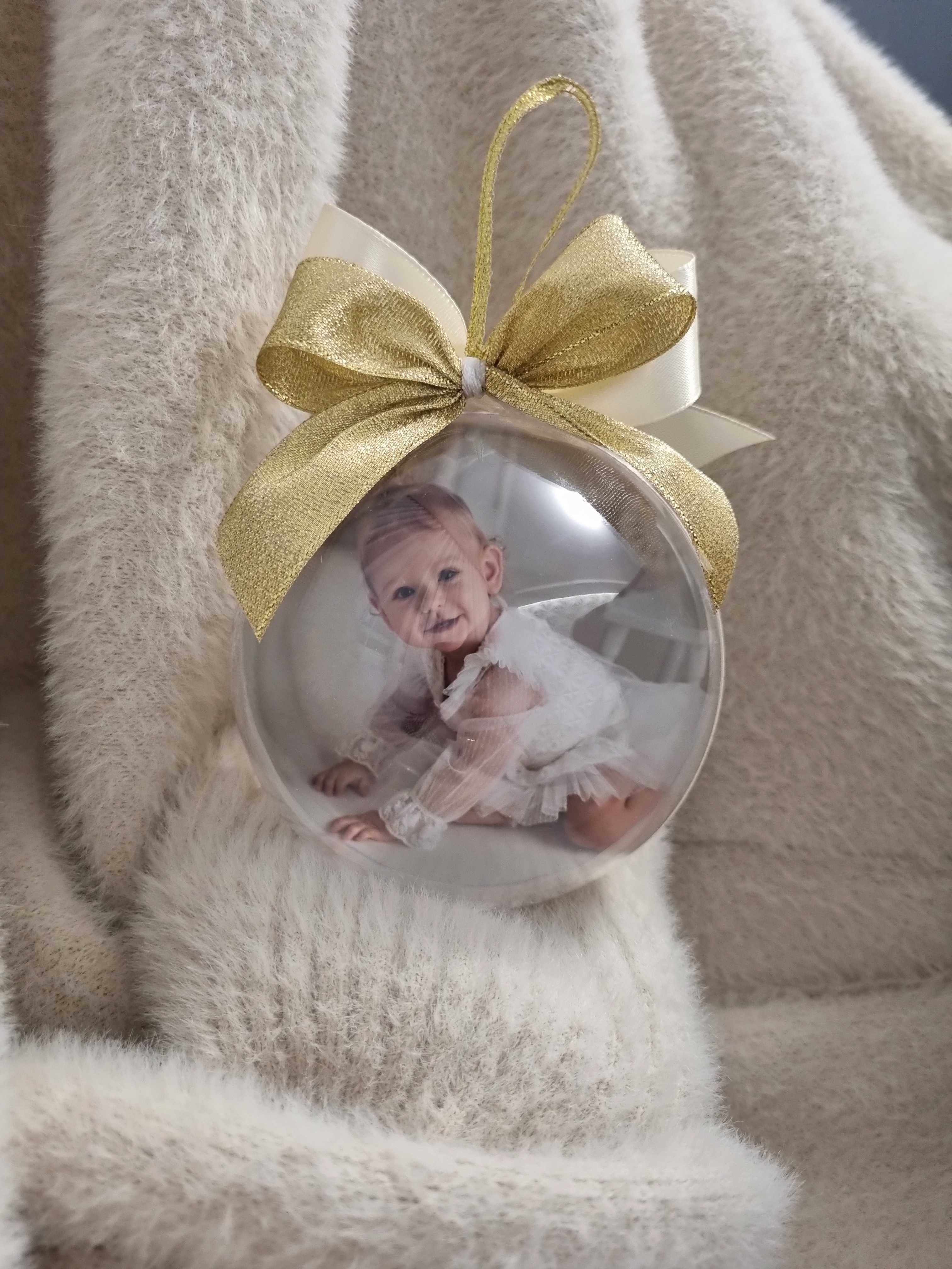 Bombka świąteczna ze zdjęciem handmade