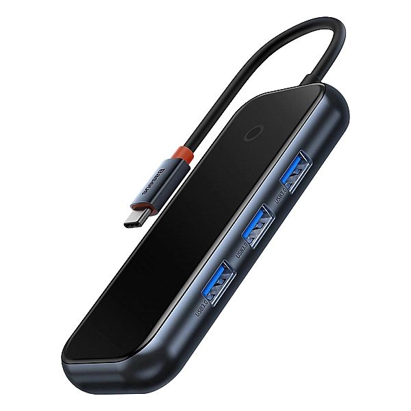 Baseus AcmeJoy HUB 4-portowy (USB-C do 1x USB-C PD&Data/3x USB3.0) cie