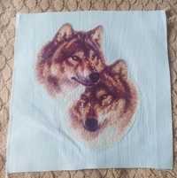 Obraz haft krzyżykowy dwa wilki
