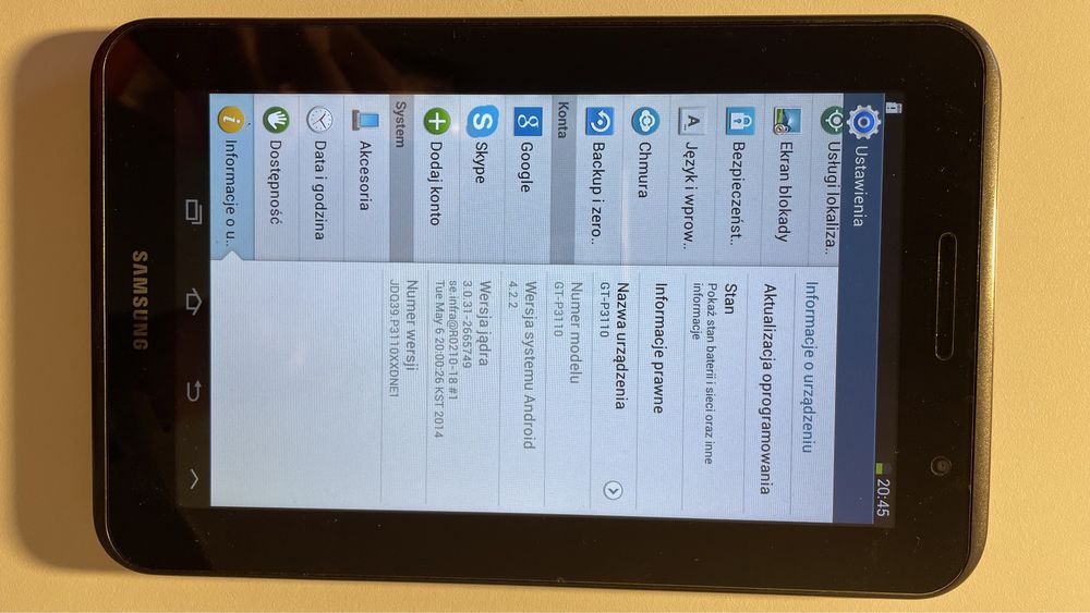 Samsung tablet GT-P3110 8GB etui i kabel używany