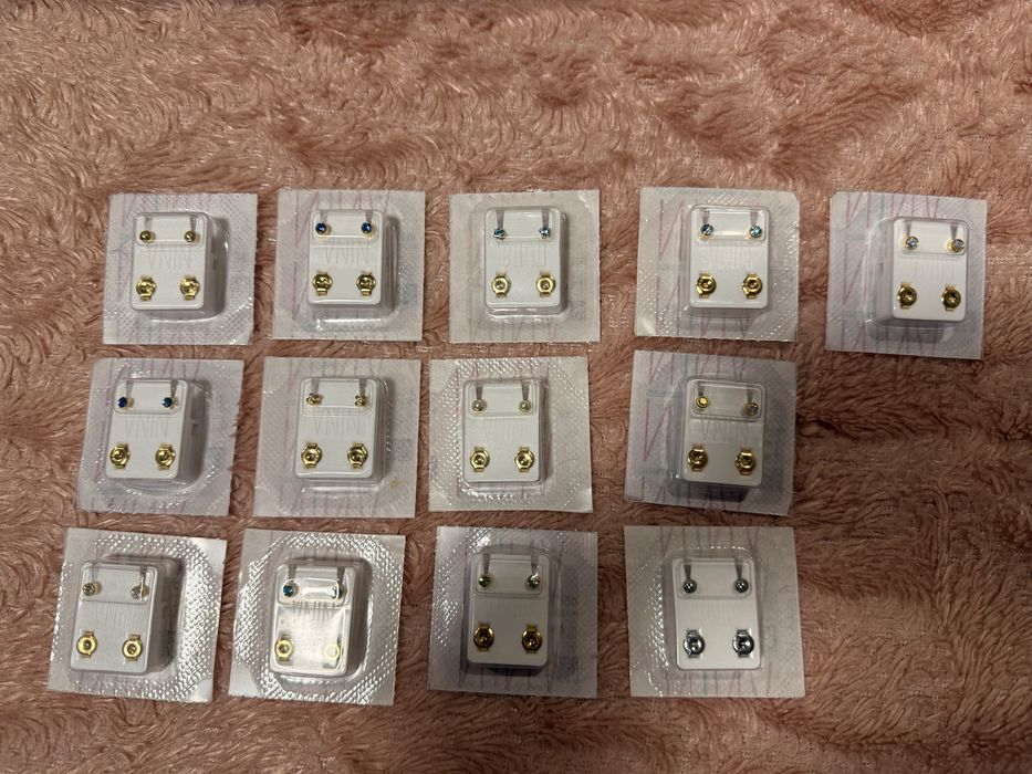 сережки для проколу вух 13 штук