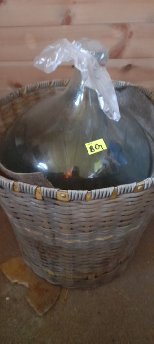 Balon do wina 30 litrów gąsior z korkiem w wiklinowym koszuI rurką w w