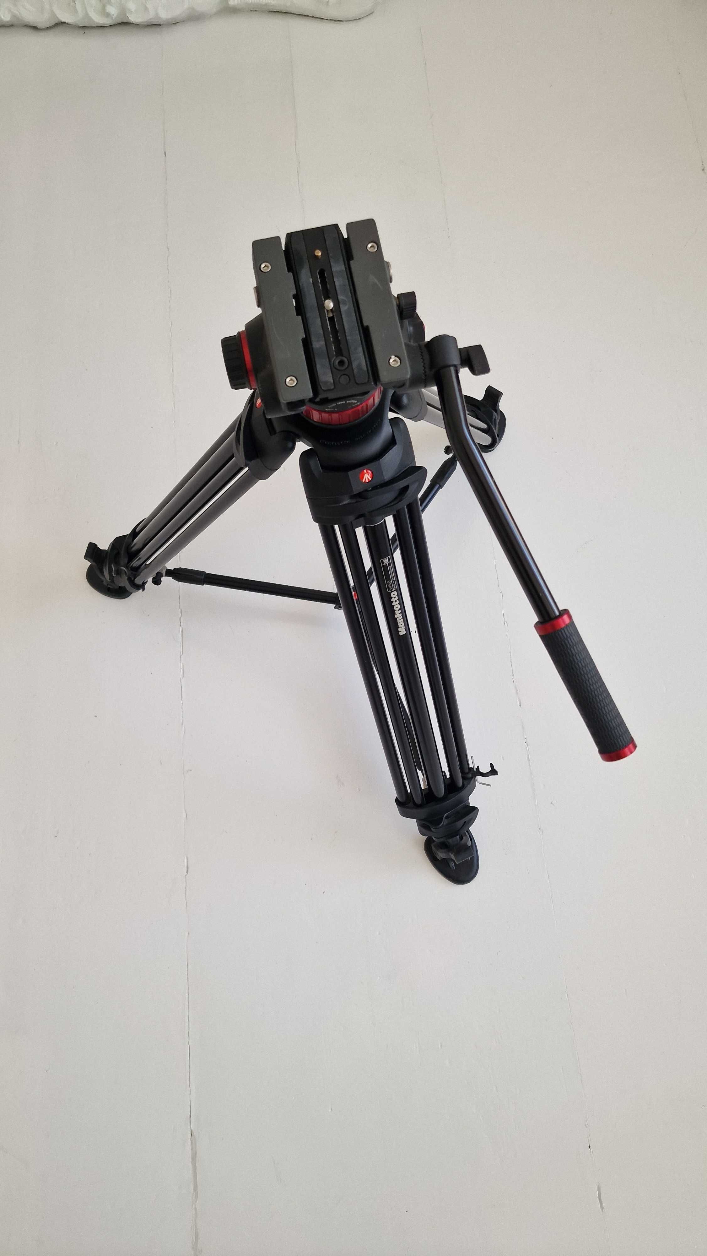 Statyw video Manfrotto 546B + głowica MVH502A - stan idealny