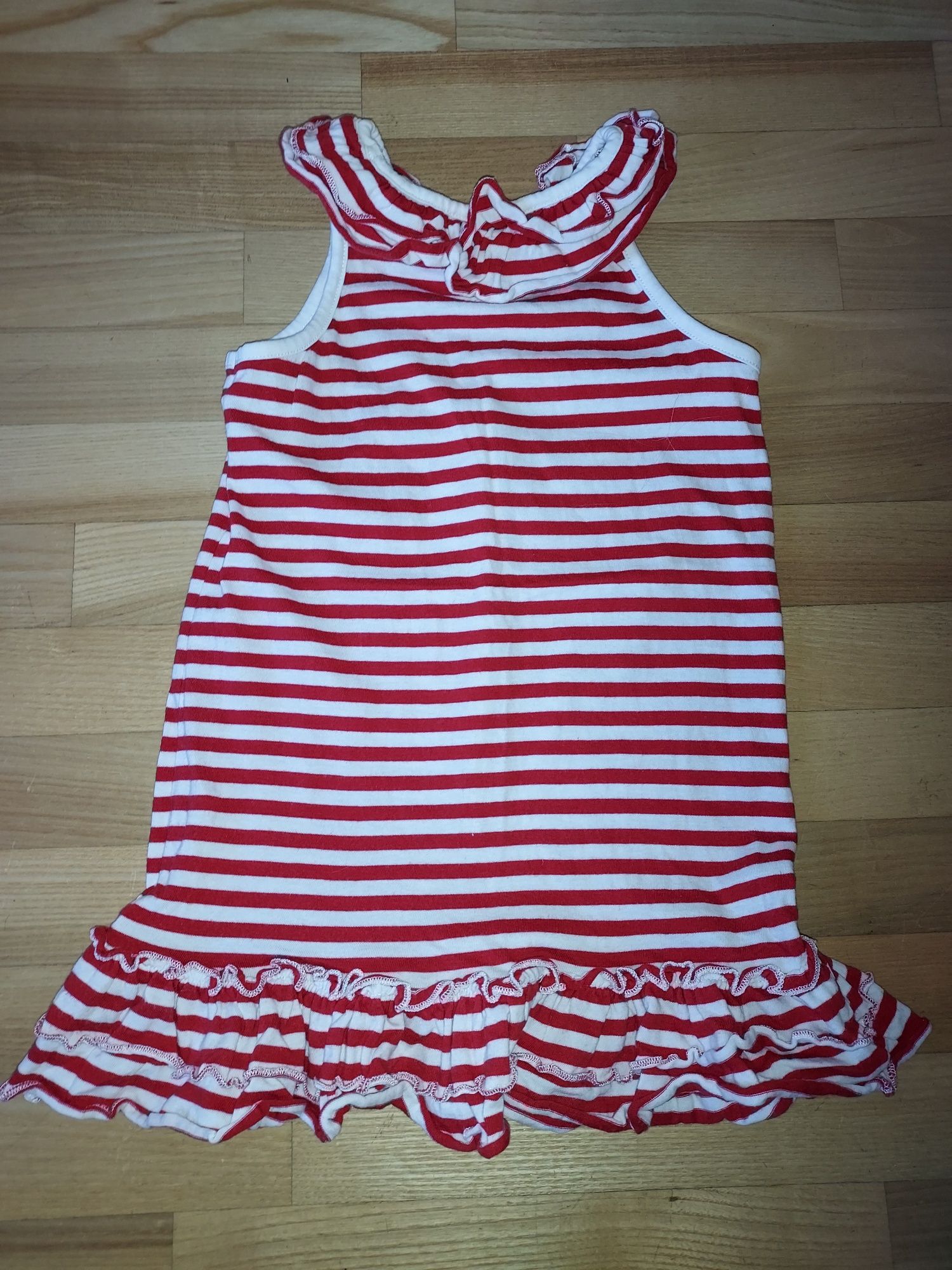 J.nowa NEXT sukienka 98 bawełniana czerwona biała sukieneczka