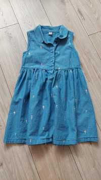Sukienka jeansowa dla dziewczynki 104-110 cm