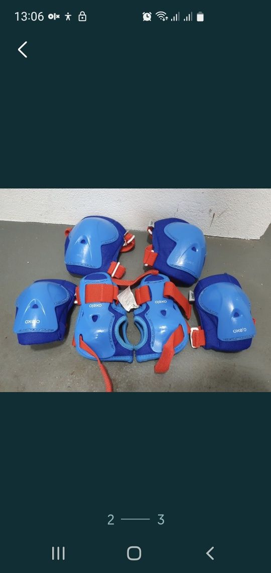 Patins em linha com proteções