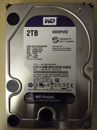 Dysk twardy SATA 2TB, WD20PURZ serii Purple, Western Digital