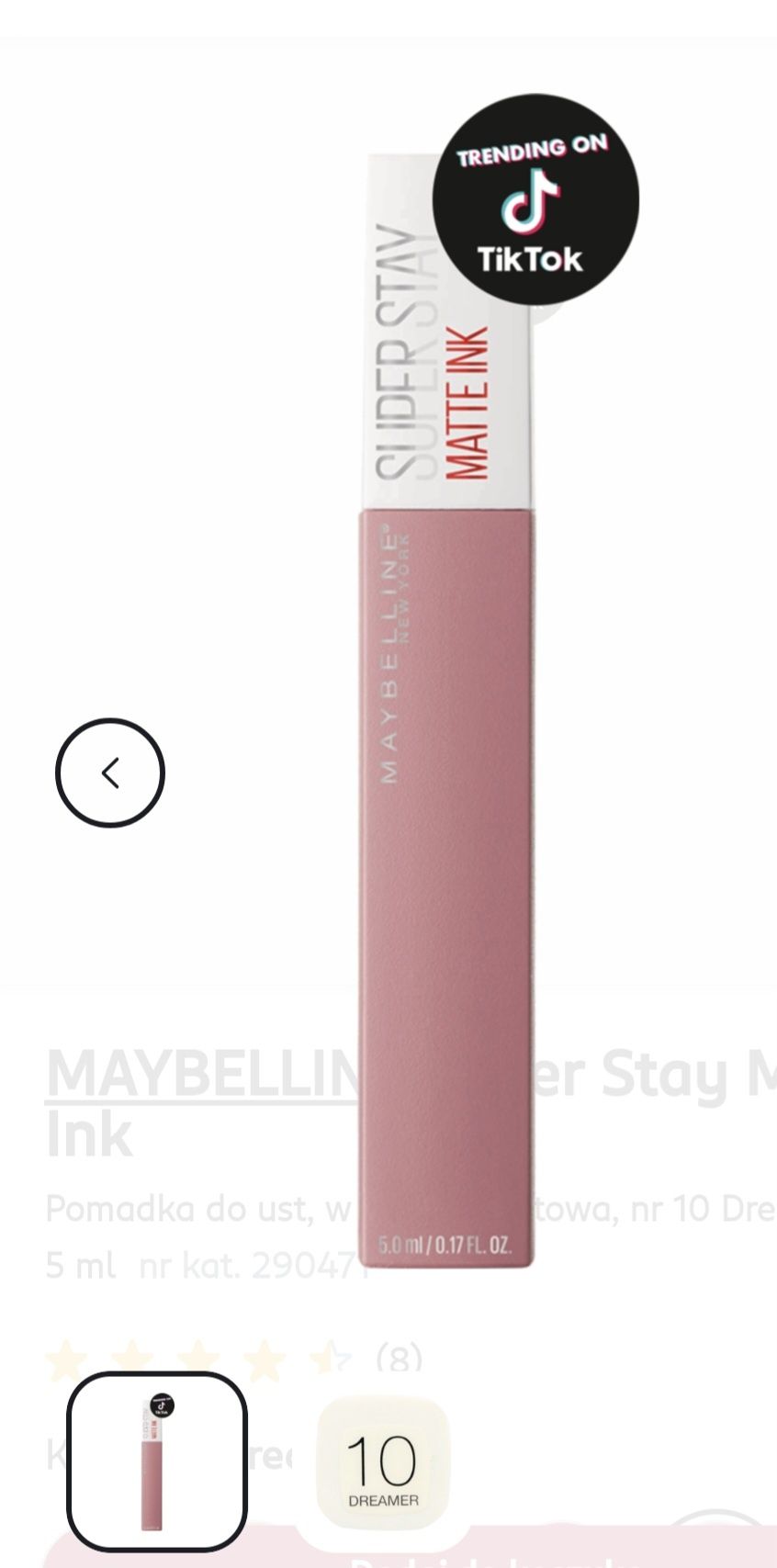 MAYBELLINE Super Stay Matte Ink
Pomadka do ust, w ptynie, mat