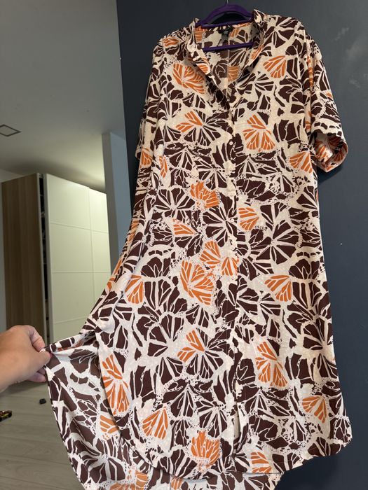 Długa sukienka maksi maxi midi koszulowa na guziki