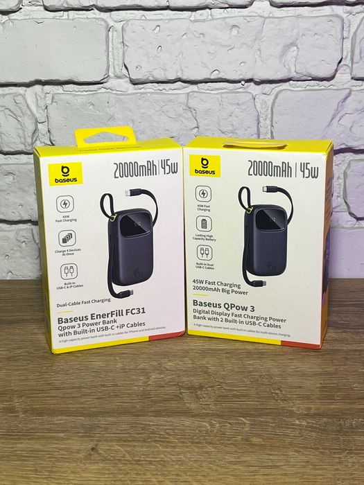 Baseus 45W 20000mAh QPow 3 + USB TypeC