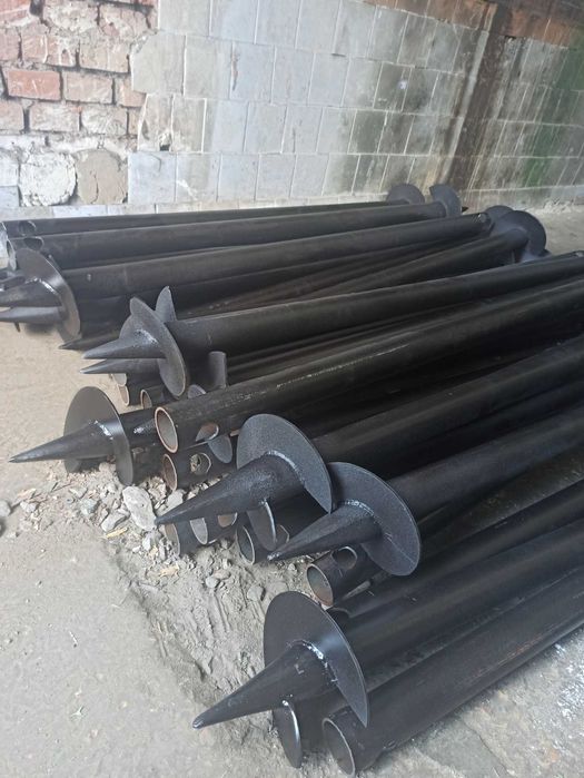 Винтовые сваи  гвинтові палі сваї геошурупи ціна фундамент наконечник