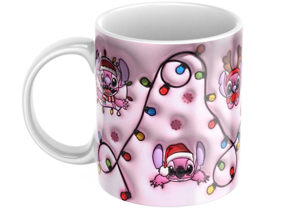 Świąteczny Kubek 3D Disney, Stitch - Wyjątkowy Prezent - Bestseller