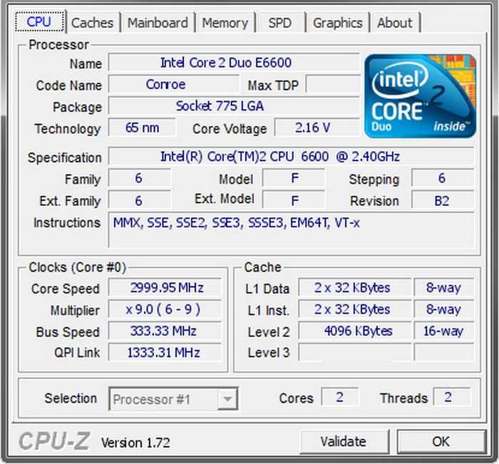 Процесор Intel Core 2 Duo E6600 SL9S8 SL9ZL 2.40GHz 4Mb1066MHzFSBs775