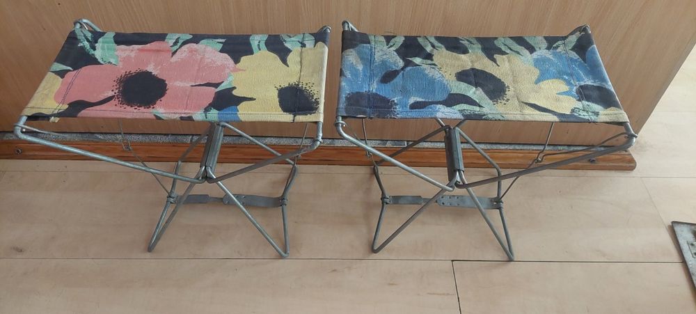 Krzesełka wędkarskie z okresu PRL 3 sztuki