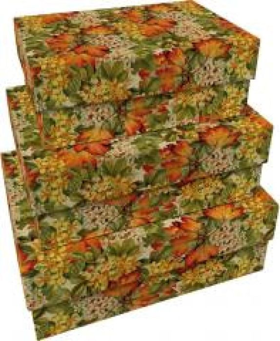 Pudełka ozdobne Jesienne liście 3szt oprawa: folia