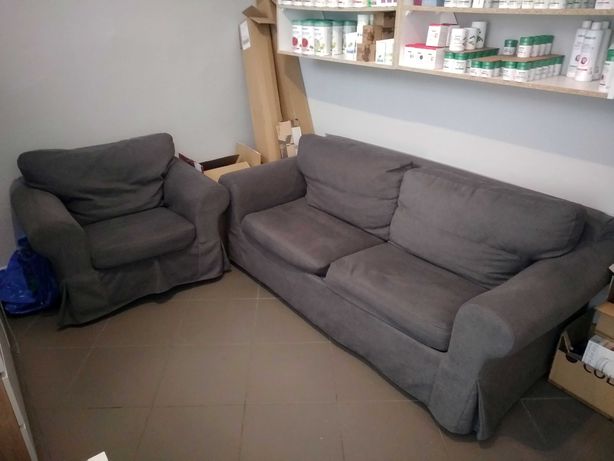 Komplet IKEA EKTORP Rozkładana Sofa + Fotel