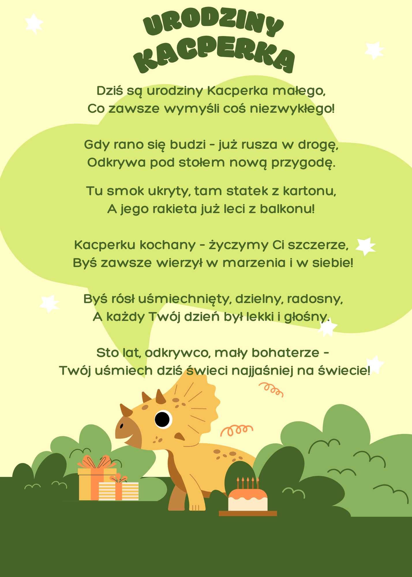 Wierszyki i teksty personalizowane na zamówienie