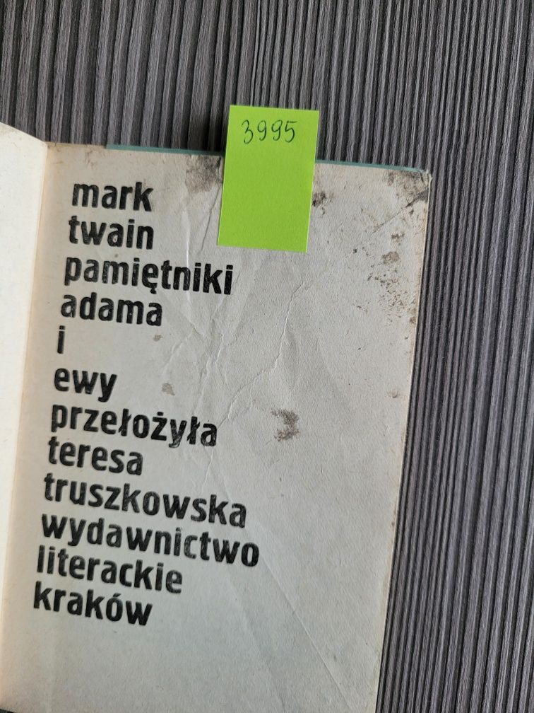 3995. "Pamiętniki Adama i Ewy" Mark Twain