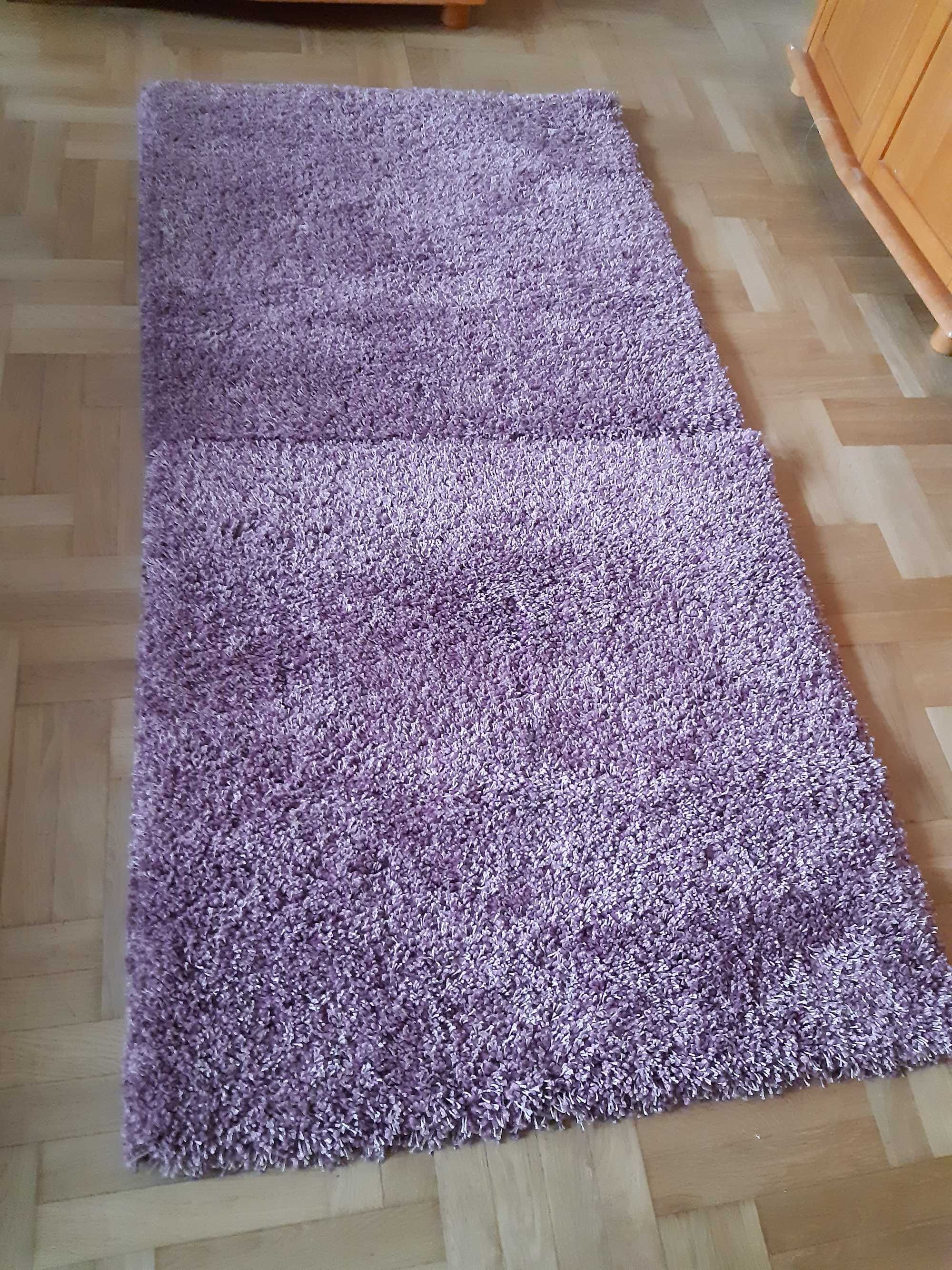 dywanik Ikea ABORG 100x100 cm - gruby, puszysty, kolor wrzosowo-różowy