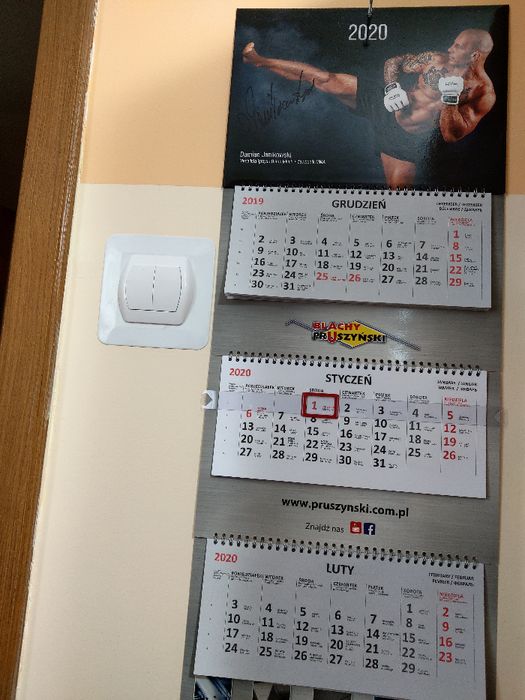 Kalendarz 2020 trójdzielny z autografem Damian Janikowski MMA