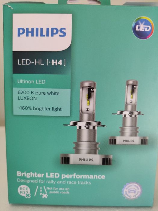 Lampadas LED H4 Philips Ultinon MT-PH, 6.200K