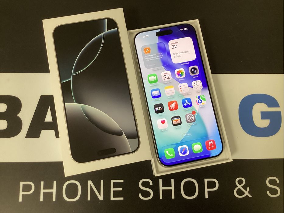 Sklep jak nowy Apple Iphone 16 Pro Max 256gb silver 45 cykli bat 100%