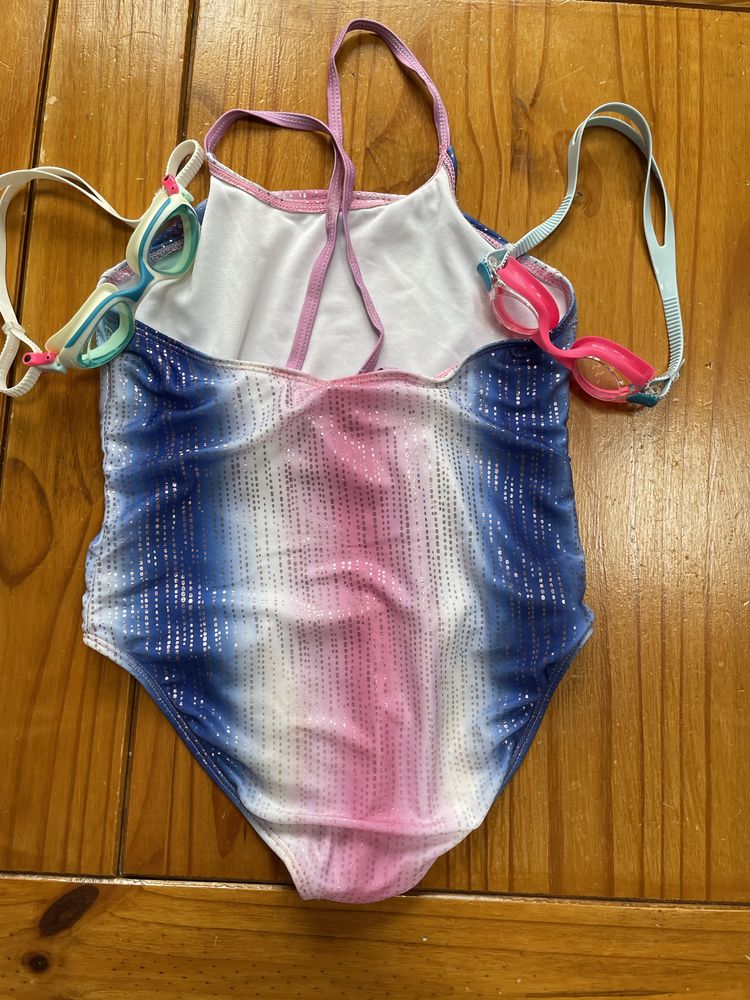 Strój kąpielowy dziecięcy, plażowy, pływacki 128 - 140 cm gogle Speedo