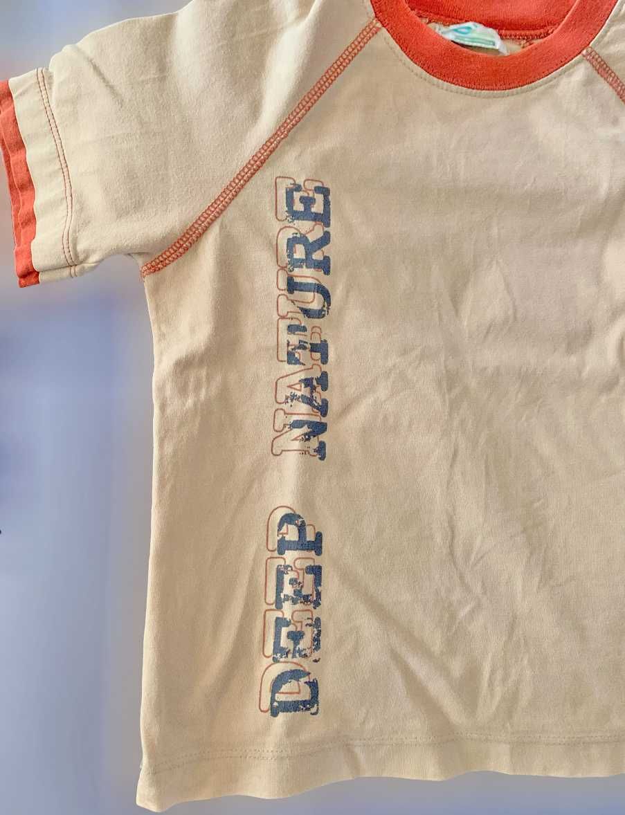 T-Shirt de Criança Unissexo, Bege e Laranja