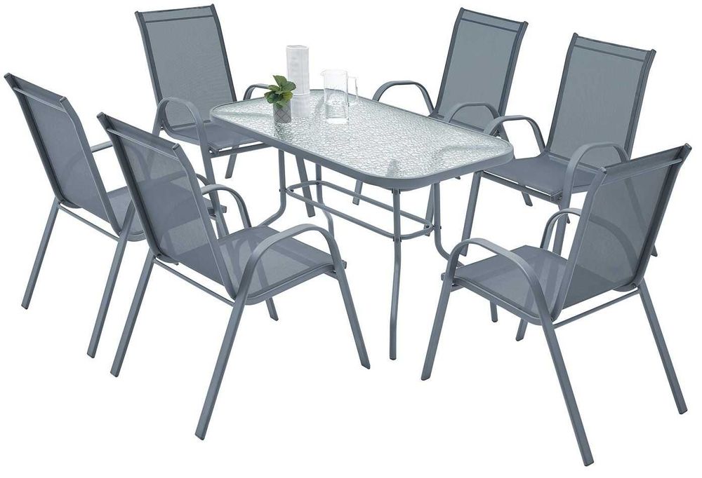 MEBLE Ogrodowe Zestaw Ogród Stół 6+1 NA TARAS BALKON Stolik 120