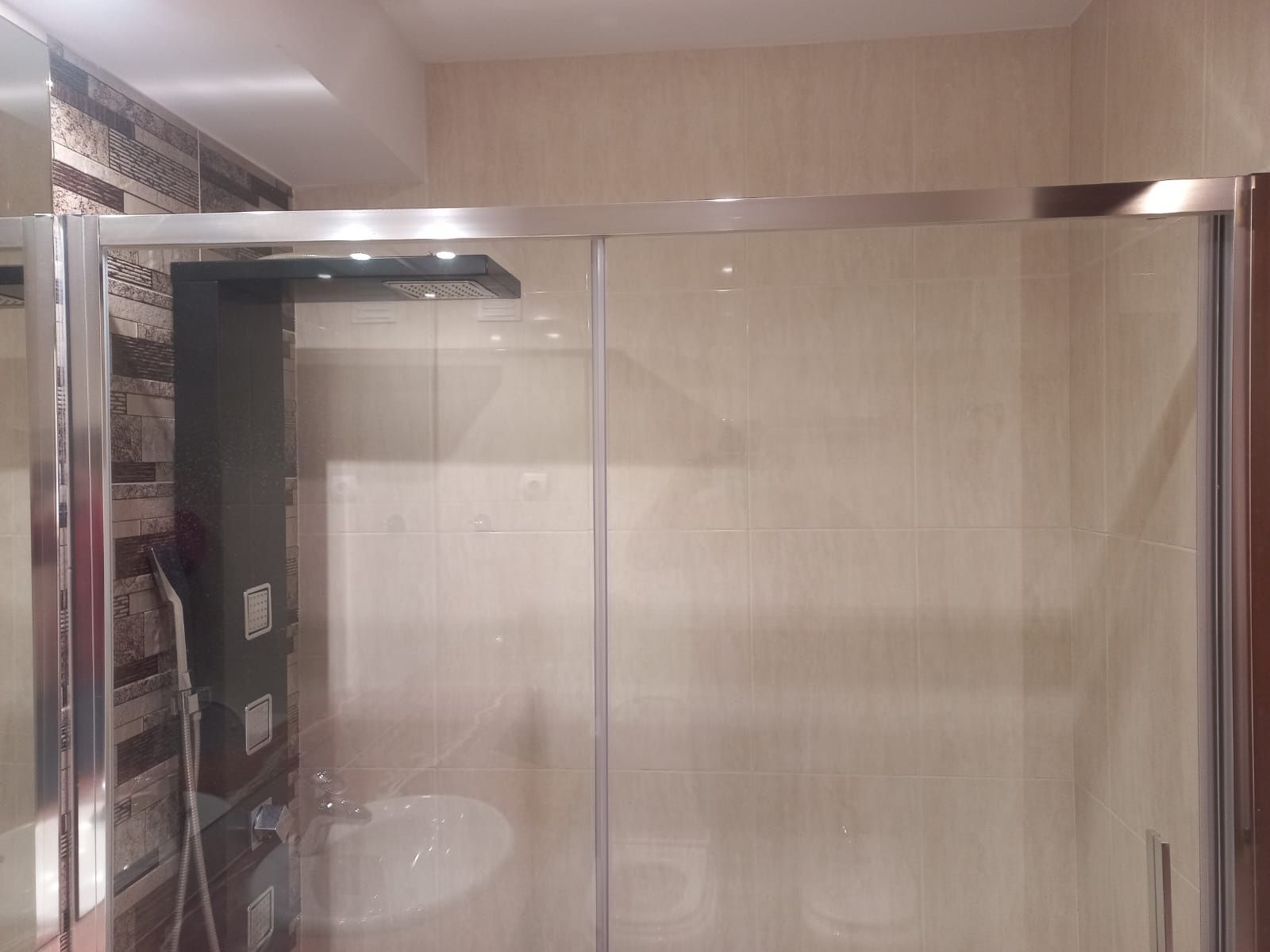 Cabine duche vidro + conjunto chuveiro