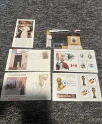 Znaczki , kartki  piłka nożna / papież