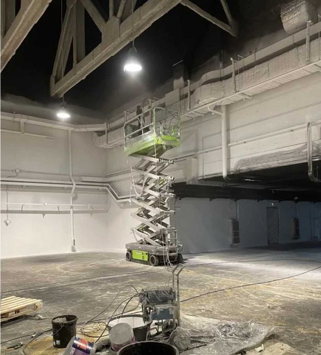 Піскоструй, фарбування стель, стін ангарів, складів, металоконструкцій