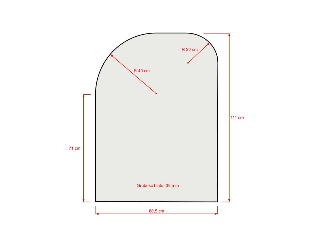 Blat Pfleiderer IPANEMA BIAŁA 80,5 x 111 cm grubość 38 mm