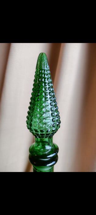 Szmaragdowa karafka Vintage Empoli w stylu genie