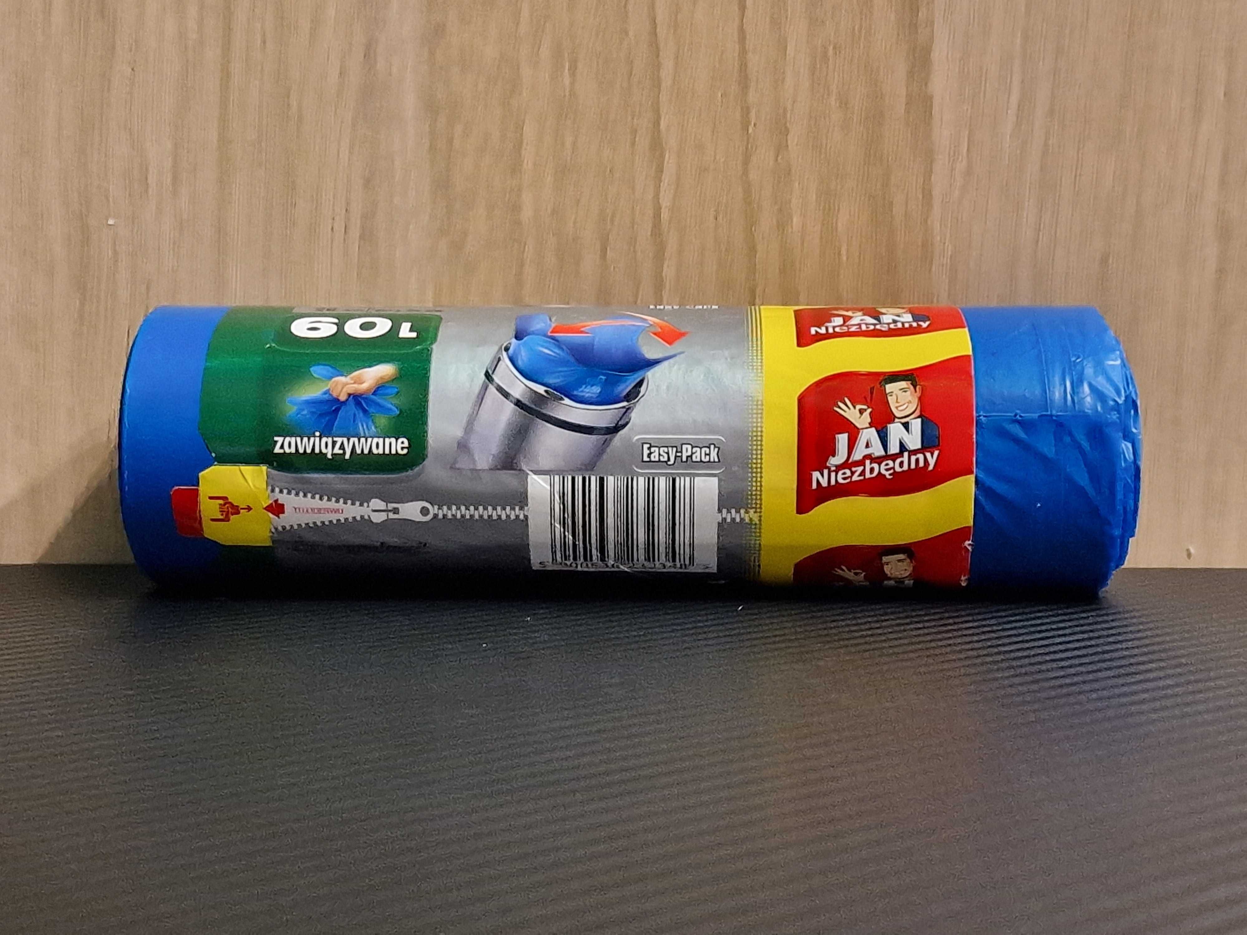 Worki na śmieci Jan Niezbędny Hd Easy-Pack Niebieskie 60 L 20 sztuk