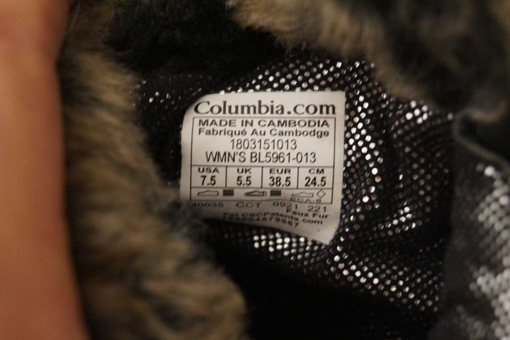 Damskie śniegowce buty zimowe Columbia rozm. 38,5