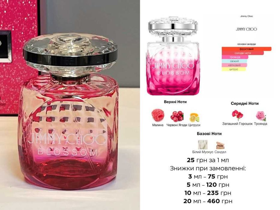 Розпив флаконів Ariana Grande, Moschino Toy, Jimmy Choo, Lattafa Yara