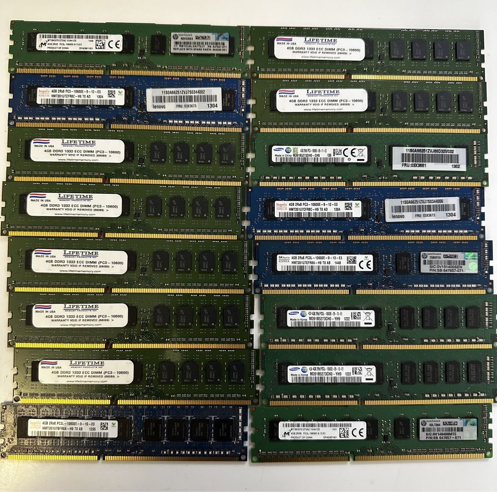 Память DDR3 4gb Udimm pc3-10600e/12800e/14900e ecc (для пк,серверов)