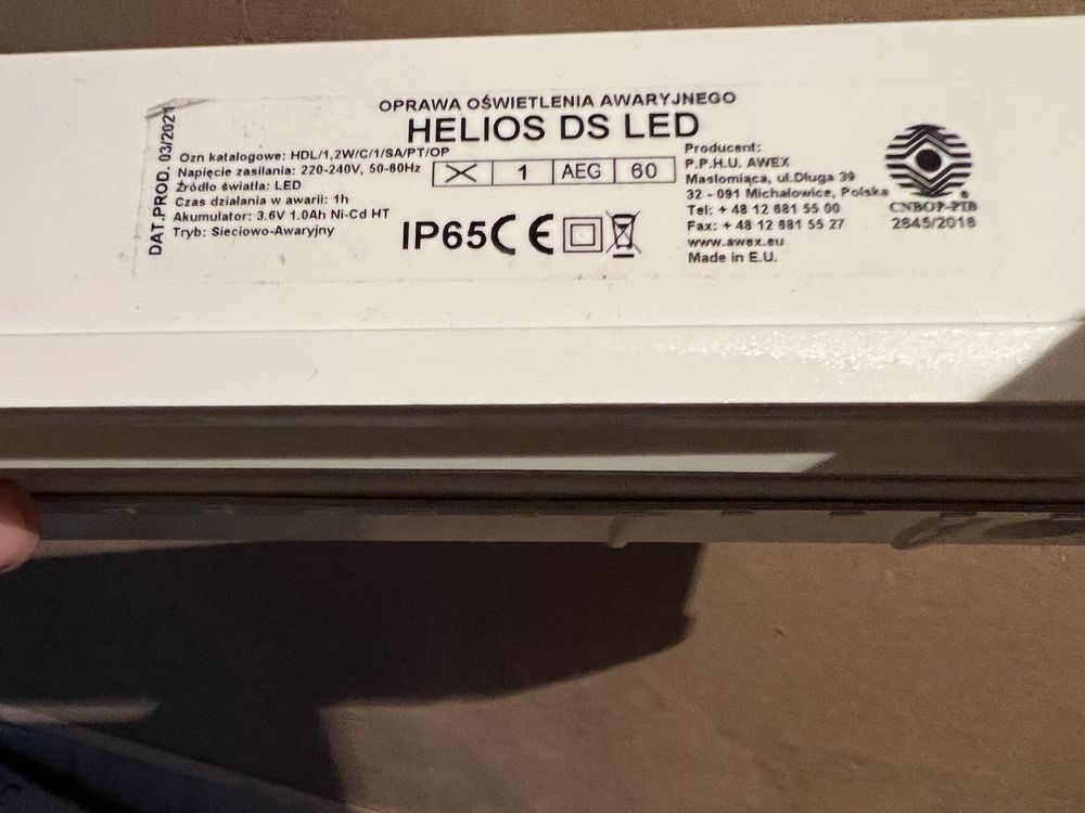 Lampa ewakuacyjna Helios DS Led