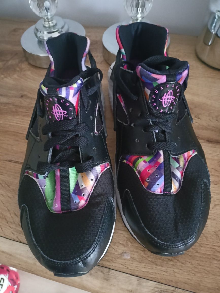 Buty Nike huarache 38,5 czarne różowe