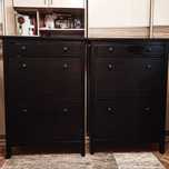 IKEA HEMNES czarna szafka na buty - 2 sztuki
